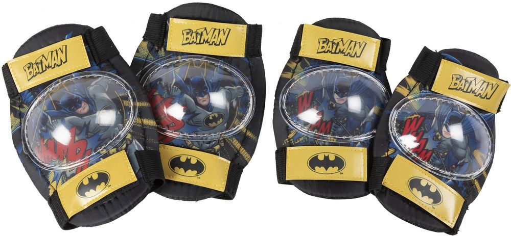 batman bike helmet and knee pads Elbow and Knee Pad Kit Batman CZ10957 Black/Yellow