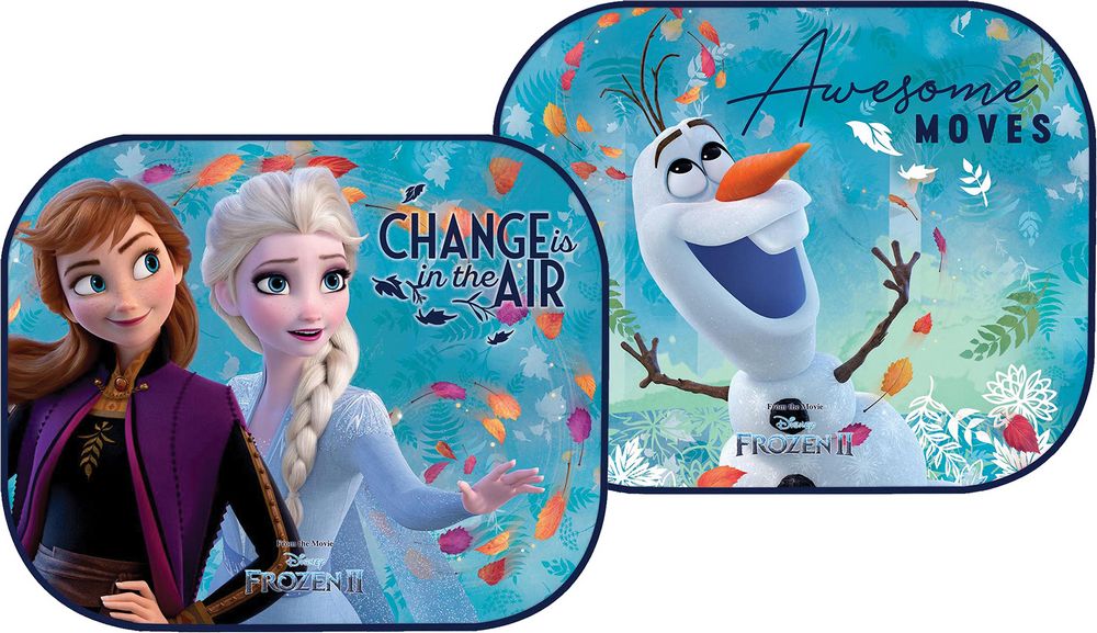 Ein Paar Frozen II Elsa Anna und Olaf Mädchen Auto Sonnenschutz  Seitenvorhänge