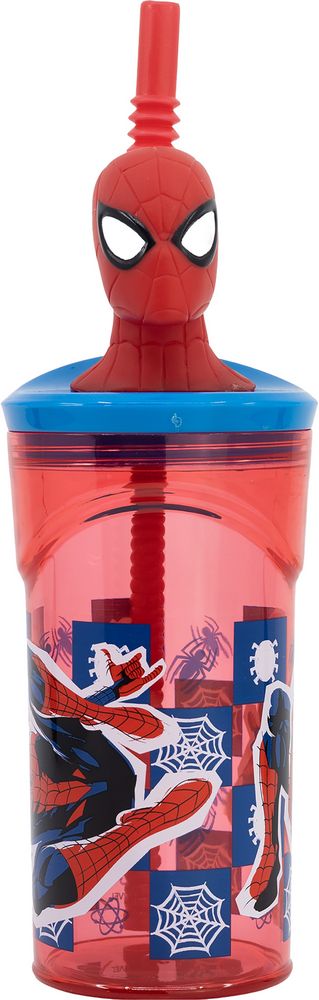 Marvel Bicchiere rosso per bambini in plastica Spiderman Uomo