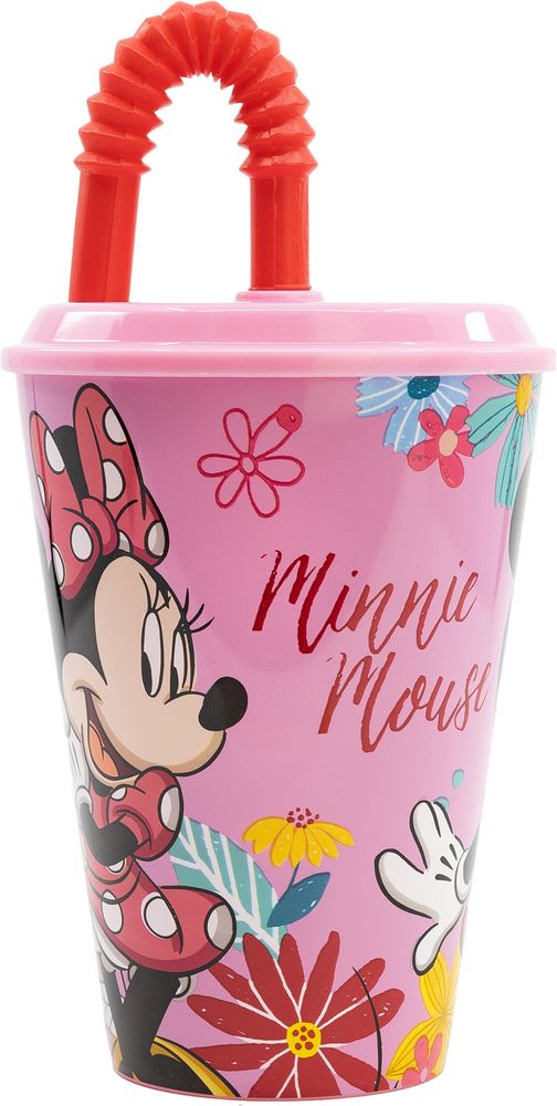 Bicchiere in plastica con cannuccia Minnie 430 ml – Tataway